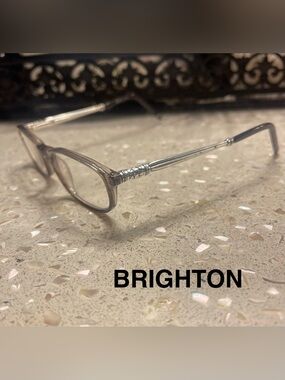 Brighton Silver-Trim Clear Taupe Reading Glasses
